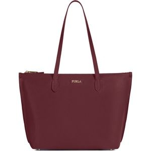 Furla Leather Tote - Burgundy